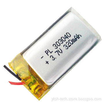 Soft Pack Lithium Polymer Battery PL303040 with 3.7V, 320mAh for GPS/Medical Equipment/MP3